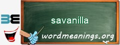 WordMeaning blackboard for savanilla